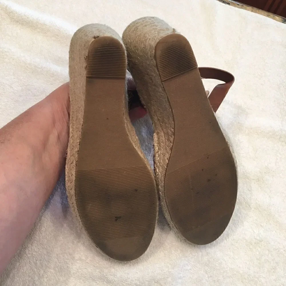 Just Fab Laura sandal size 10 rainbow brown strap
